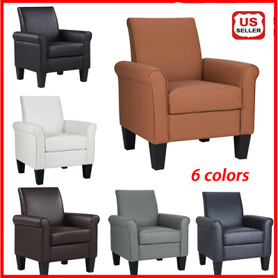 Faux Leather Single Sofa Upholstered Living Room Comfy Armchair Modern Home NEW