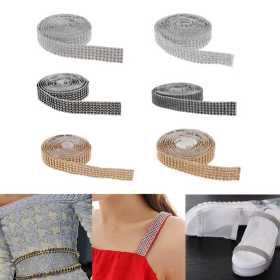 1,2 Meter Strassband selbstklebend Hot Fix Mesh Strassborte Band zum Aufbügeln