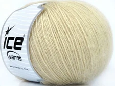 Light Beige Angora Solid 77624 Ice Yarns Acrylic Angora Wool Blend 100gr 601yds