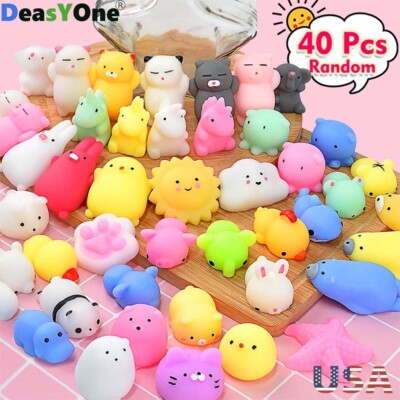40Pcs Mochi Squishy Toys Party Favors Mini Kawaii Fidget Toys for