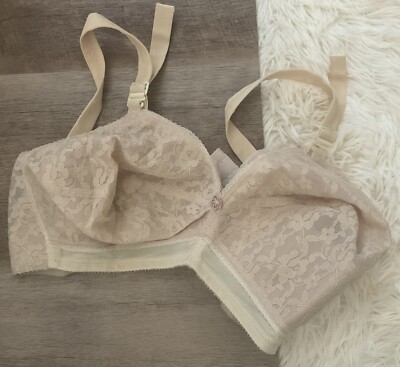 Pennyrich Lace Bra Sz: 32G Full Coverage Support Vintage P52 Nude New