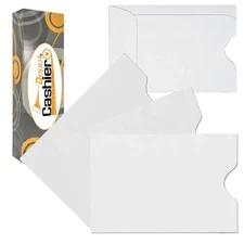 500 Key Card Sleeves, Credit Card Holder, 2 3/8" x 3 1/2" Sturdy White, 500/Box