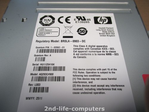 Lecteur de chargeur HP LTO-5 LTO-5 FC 1-03562-01 HH 1600 Go-3200 Go de Quantum i80 Lib - Photo 3/3