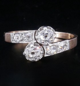 Bague Ancienne En Or 18K émail De Limoges Signée SOUSTAC - Occasion
