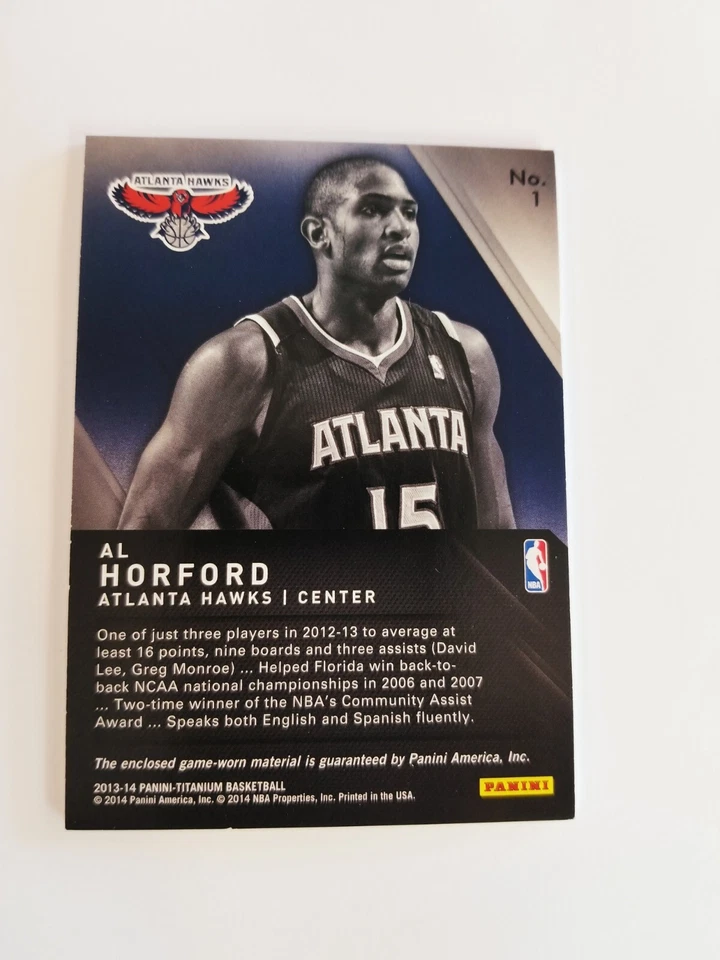 AL HORFORD 2013-14 PANINI TITANIUM TITANIC JERSEY #251/299 HAWKS CELTICS GU #1 - Image 3 of 3