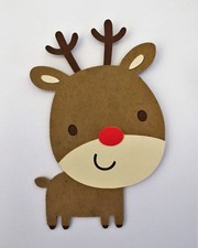 Cute Reindeer Winter Christmas Die Cut Paper Piecing Scrapbook Embellishment
