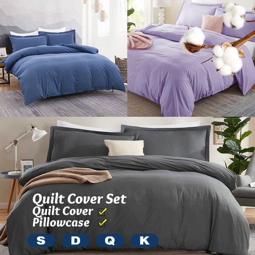 2000TC Quilt/Duvet/Doona Cover Set 100 Cotton Single/Double/Queen/King