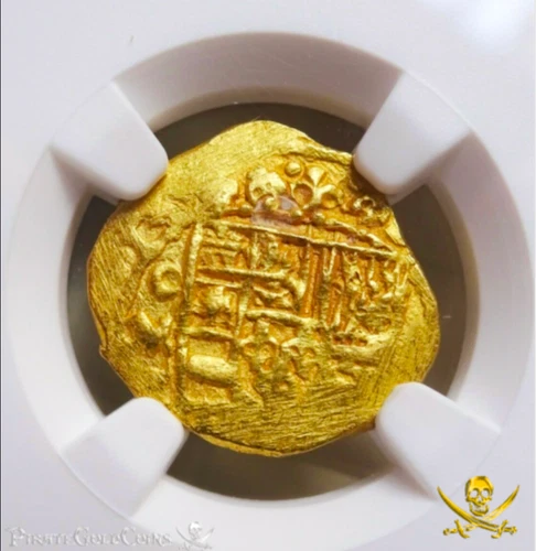 FINEST KN. MEXICO 1 ESCUDO 1713 "1715 FLEET SHIPWRECK" NGC 64 PIRATE GOLD COINS