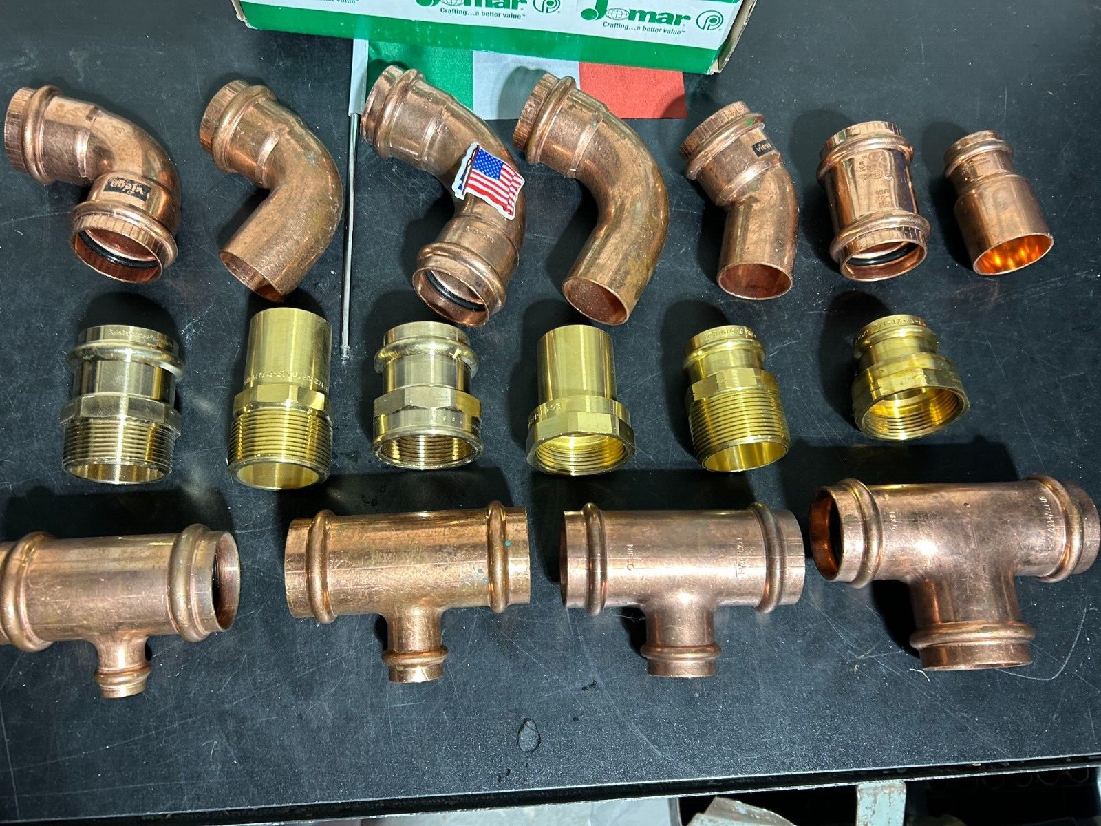 PROPRESS VIEGA NIBCO EPC 1-1/2"COPPER FITTINGS PRESS MADE IN USA QTY (18)