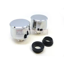 2x Chrome Smooth Aluminum Valve Cover Breather Cap Chevy Ford Mopar SBC BBC Rod