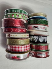 Lot 15 Spools Holiday Christmas Plaid Ribbon Variety NEW 60 Retail Free Ship