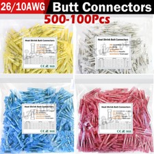 500X Waterproof Heat Shrink Butt Splice Wire Connector Insulated Crimp Terminals