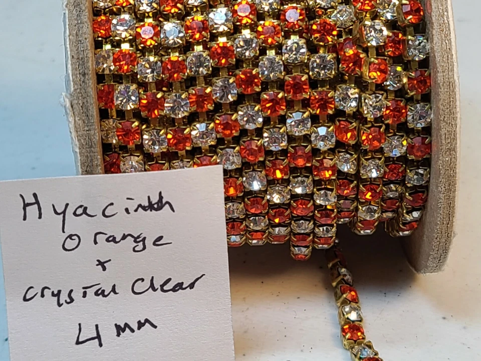 Conjunto de corrente de cristal Swarovski strass vintage 4 mm 1 pé conjunto de artesanato de joias - Imagem 2 de 4