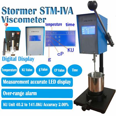 Stormer Viscometer Viscosity Meter Tester KU CP G Temp Display for Paint Coating