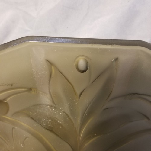 Plafoniera vintage Art Nouveau Deco design Francia paralume vetro ciotola grigio gelo - Foto 11 di 24