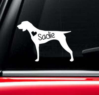 German Short Haired Pointer Dog car decal with custom name