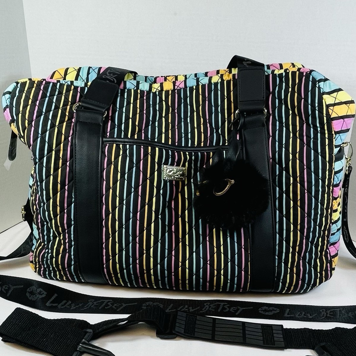 Luv Betsy Johnson Weekender Tote Duffel Travel Bag Pastel Vertical