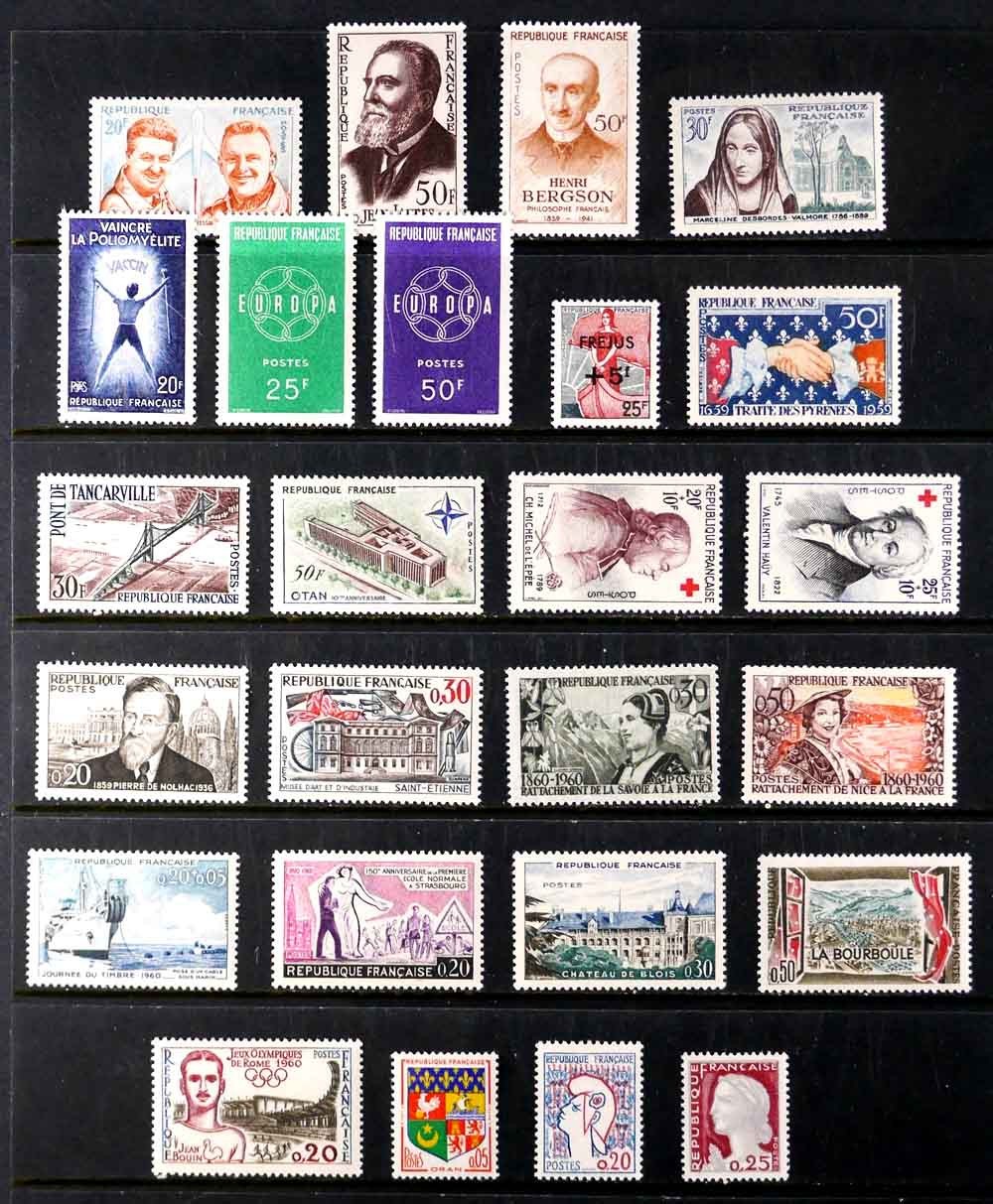 France: 1959 - 60 Stamps Mint Never Hinged With Sets Sound