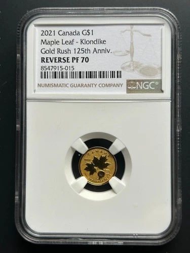 2021 CANADA G1$ MAPLE LEAF - KLONDIKE GOLD RUSH NGC REVERSE PROOF PF70 TOP POP