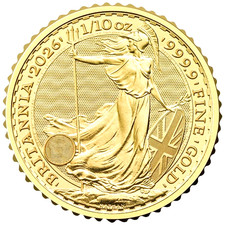 Gold Britannia 2026 - 1/10 tenth Oz .999 Fine Brand New Royal Mint Coin