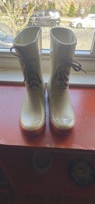 Good Souls Men s Rain Boots Size 10 Waterproof Rubber Lace-Up Tan Beige