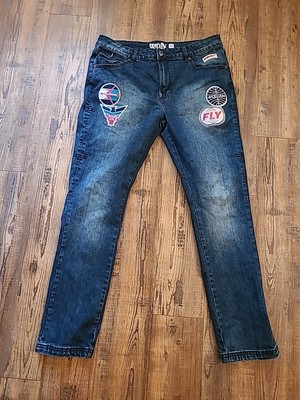 BORN FLY Cloud Hoppers Dark Stone Wash Men's Jeans Size 34 X 30