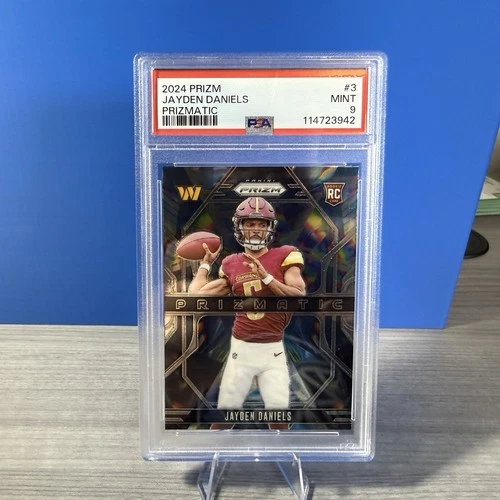 2024 Panini Prizm #3 Prismatic - JAYDEN DANIELS Rookie (RC) Mint PSA 9