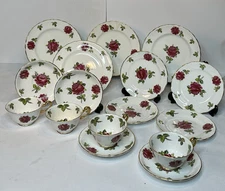Royal Chelsea 4193a Rare Discontinued Red Rose Saucer, Tea Cups, Plates, Dessert