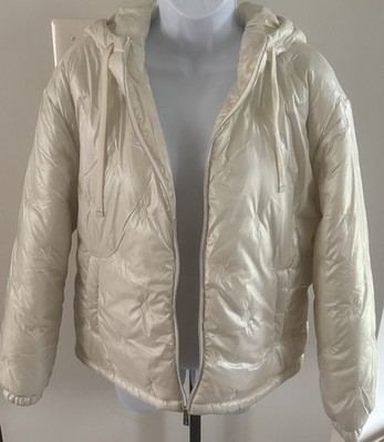 NWT Kenneth Cole NY Cream Puffer Coat Super Soft Ladies Sz L MSRP $109