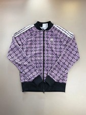 Adidas Originals Track Jacket Womens Size 34 XS Purple Pattern Jacket Track Top