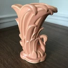 Vintage Original MCCOY PINK PEACH SWAN in REEDS Art Pottery Vase 9" EUC