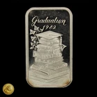 Vintage 1980 Madison Mint Graduation 1oz .999 Fine Silver Bar -E660