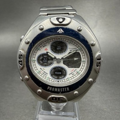 Citizen Promaster Watch Men 41mm White Dial Steel Analog Digital C451 New Batt