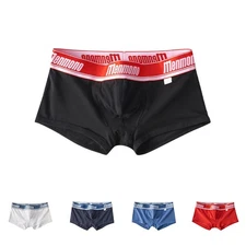 Soft and Comfortable Mens Cotton Boxer Briefs Low Rise Underwear Trunks Shorts