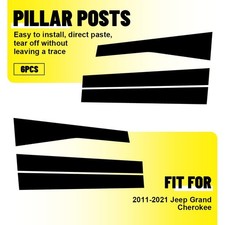 For 2011-2021 Jeep Grand Cherokee Black Pillar Posts Door Window Trim Cover 6pcs For 2011-2021 Jeep Grand Cherokee Black Pillar Posts Door Window Trim Cover 6pcs