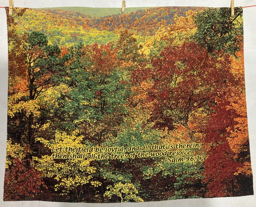 Vintage French Scenic Autumn Trees Scene Wall Hanging Tapestry 107x86 cm