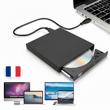 Lecteur CD DVD Externe, Graveur DVD Externe Portable USB 3.0 Type C Dual