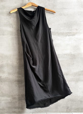 Helmut Lang Women's Black Draped Sleeveless Dress Cowl Neck Zip Closure Sz XS.