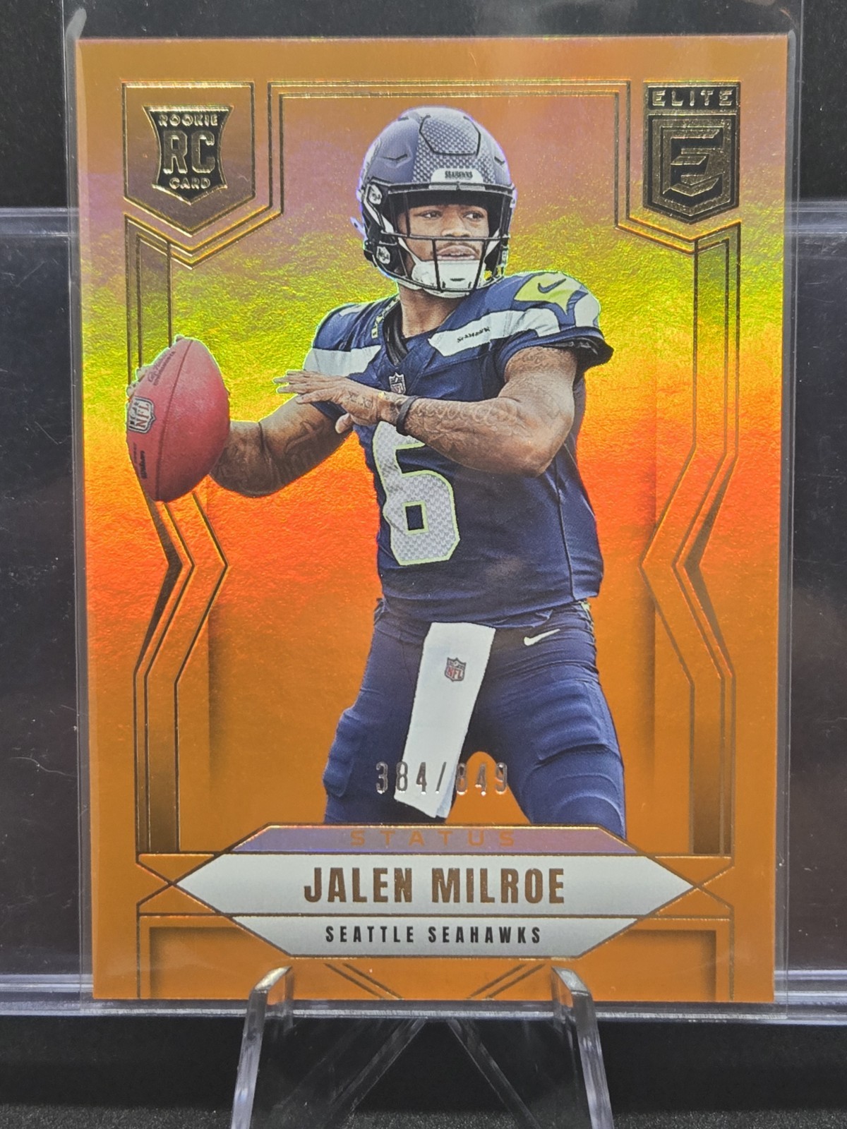 2025 Panini Donruss Elite - Jalen Milroe #131 Status Metallic Orange /849 (RC)