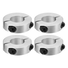 4 Pack Aluminum Bore 20mm Double Shaft Collar 40mm OD 12mm Thickness Silver