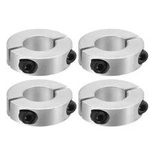 4 Pack Aluminum Bore 20mm Double Shaft Collar 40mm OD 12mm Thickness Silver