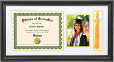 11X22 Diploma Frame Solid Wood with Tassel Holder for 8.5X11 Document/Certificat