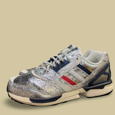 Adidas ZX 9000 Concepts Silver Metallic Torsion Sneakers Men's 8.5