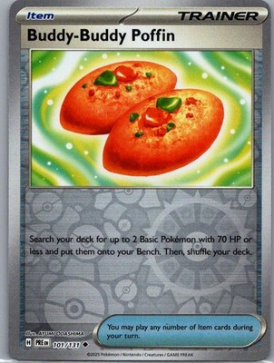 2x Buddy-Buddy Poffin Uncommon SV: Prismatic Evolutions 101/131 LP-NM