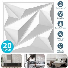 20x Modern Decorative Wall Panel 3D Effect Wall Decor PVC Panels Cladding Panels