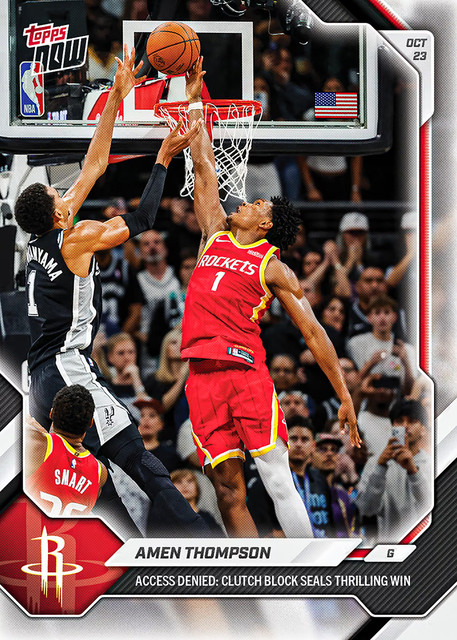 Amen Thompson Blocks Wemby - 2026-27 NBA Topps NOW - Card 23 Presale