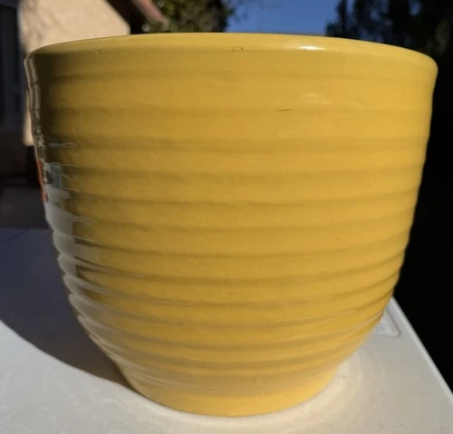 Vintage Bauer California Pottery Ringware Yellow Planter Pot Jardiniere
