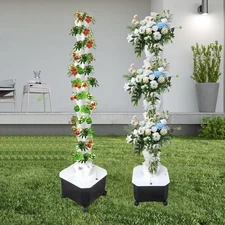 Vertical Hydroponic Garden Tower System Aeroponics Home Grow Kit 12 Layer 60Pots