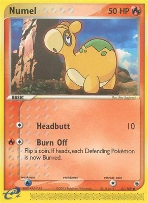 Numel 61/109 Common Ruby & Sapphire Pokemon Lightly Played