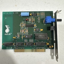 Tarjeta de sonido genuina vintage 1990 Adlib MOD-900808 ISA chipset OPL2 - sin probar